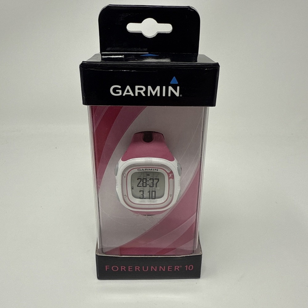 Garmin Forerunner 10 GPS Fitness Running Watch Pink & White w/ Charger OPEN BOX